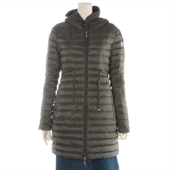 Moncler Barbel Nylon Down Coat 3 Khaki - Picture 1 of 7